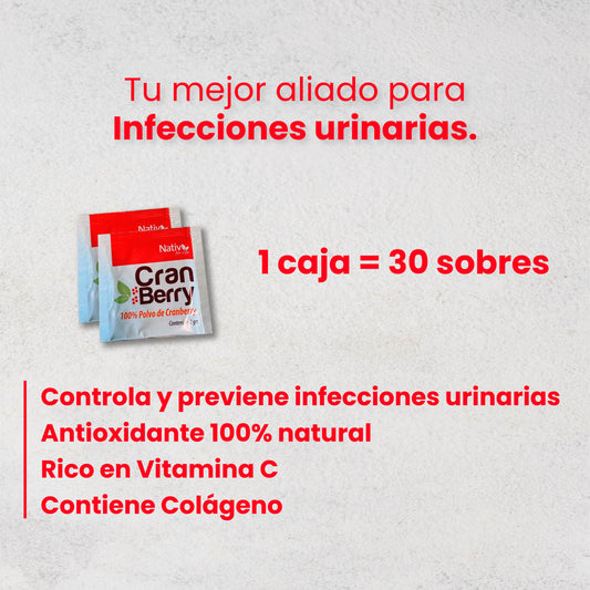 Cranberry Polvo 100% de Arándano (sobres x 30)